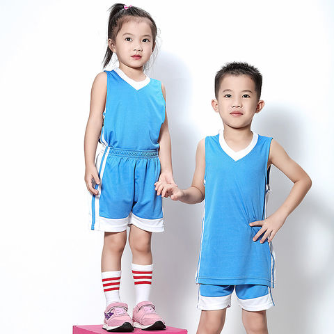 Enfant Garçon Fille Ensemble Maillot Basketball, Débardeur et Shorts de  Basket de Sport Entraînement Séchage Rapide Respirant Bleu
