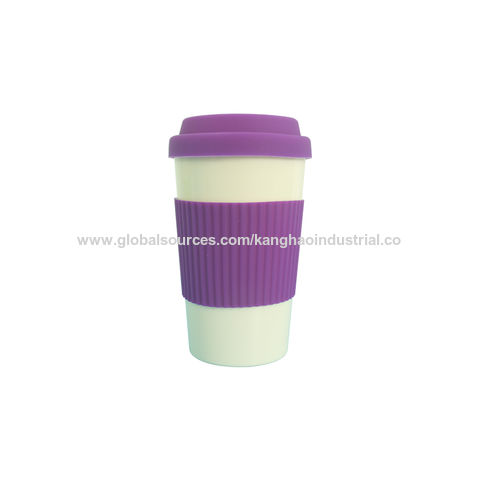 8OZ Reusable Coffee Cup with Leak Proof Lid and Non-Slip Sleeve, Dishwasher  and microwave Safe Coffee Mug