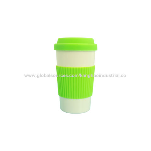 8OZ Reusable Coffee Cup with Leak Proof Lid and Non-Slip Sleeve, Dishwasher  and microwave Safe Coffee Mug