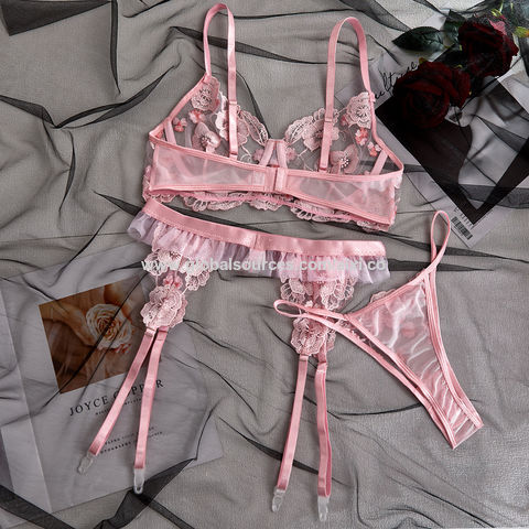 Buy Wholesale China Floral Lace Hold Up Valentine's Day Lingerie