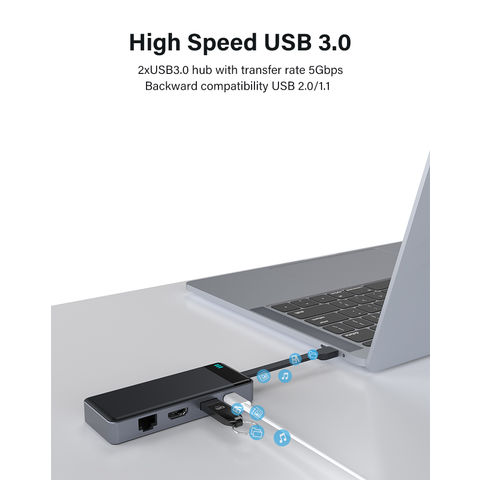8 In 1 USB Type C HUB USB C to HDMI-compatible RJ45 TF SD Reader PD 87W USB  3.0 HUB Rj45 For MacBook Pro Dock Station Splitter