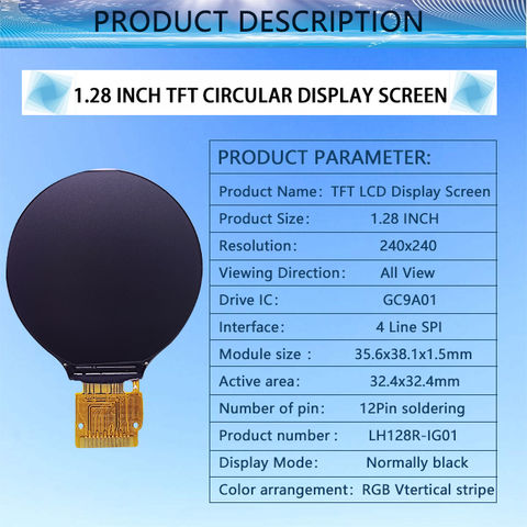 Display LCD IPS TFT 1,28'' Circolare - Risoluzione 240x240 - Driver GC9A01 - Interfaccia SPI - Foto 2