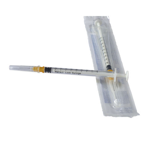 Jeringa estéril de seguridad auto-descartable con aguja 1ml, esterilización por gas EO, TUV CE ISO13485