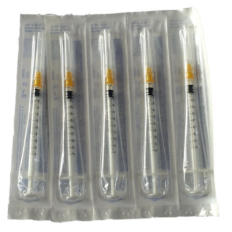 Jeringa estéril de seguridad auto-descartable con aguja 1ml, esterilización por gas EO, TUV CE ISO13485