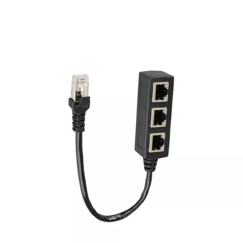 Adaptateur de répartiteur Rj45, câble Ethernet Rj45 Cat5 6 port Lan 1 à 2  voies connecteur d'adaptateur de séparateur femelle Noir