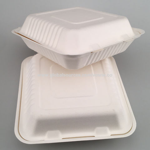 Bagasse 450ml Food Clamshell Fast Food Takeaway Container Custom Printed  Disposable-Buy bagasse food container,bagasse fast food box,bagasse  tableware,biodegradable clamshell box on Food Packaging-Hef