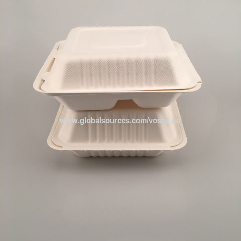Custom Bagasse Box Biodegradable Food Takeout Containers Noodle Pp Lid –  Fastfoodpak