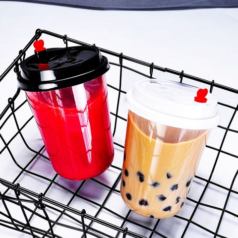 hard reusable BubbLe Tea cup disposable plastic milk tea boba cup