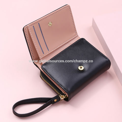 Buy Wholesale China Wholesale Women's Pu Leather Triple-fold Short Wallet  Fashion Embroidered Love Coin Purse Multi-card Slot & Wallet at USD 3.78