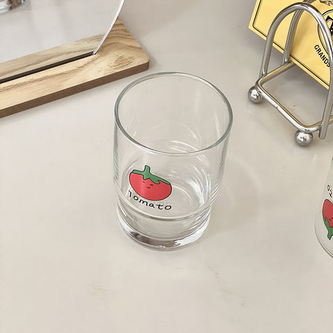 Kawaii Strawberry Glass Mug With Straw Creative High Temperature Resistance Clear  Glass Water Cup Household Milk Juice Cups
