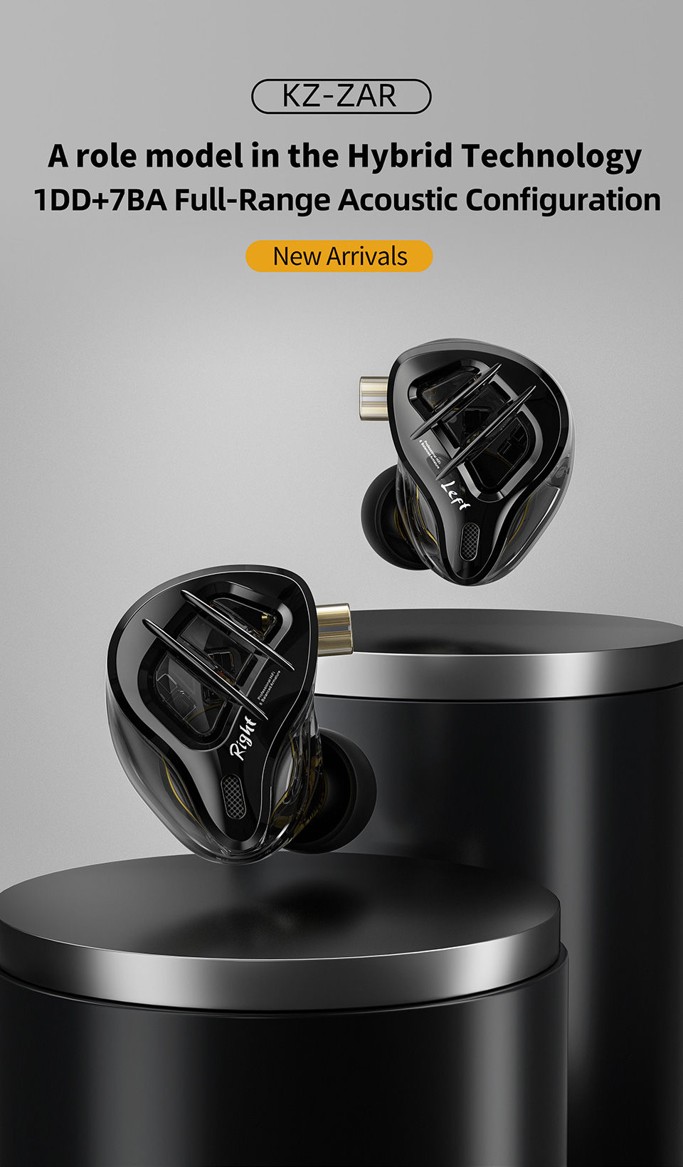 Buy Wholesale China Kz Zar Hybrid Technology 7ba+1dd Iem Hifi In Ear ...