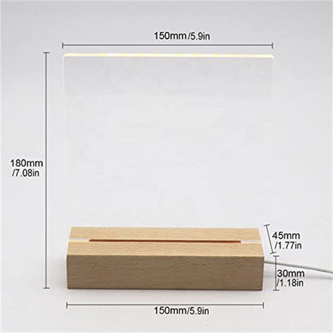 Tableau Mémo Lumineux LED Acrylique Effaçable à Sec avec Support - Panneau d'Écriture Acrylique Lumineux, Jouet de Décompression