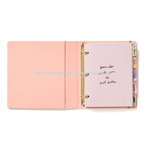 Wholesale Hot selling A5 A6 Designed Customized Gold ring binder agenda  Journal Diary checkered planner notebooks From m.