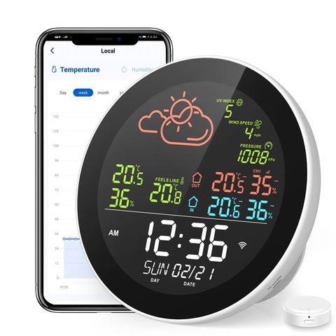 Digital Wireless Weather Station Clock with Indoor Outdoor Temperature and  Humidity Display - China Wireless Weather Station, Weather Station Wireless