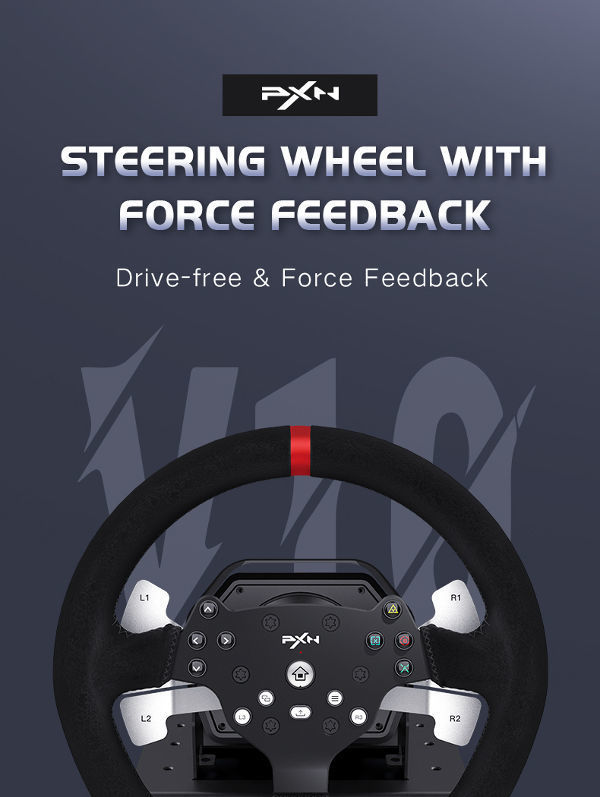 2022 BEST Gaming Steer wheel PXN 10 V9 upgraded model vibration pc driving  simulator steering wheel for PS4XBOXONE/S PC