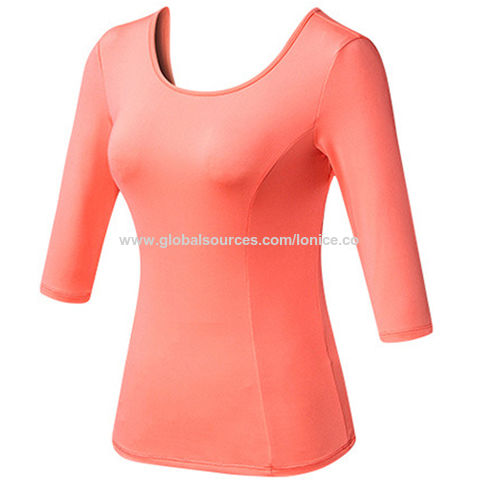 Camiseta de malla hueca, camisas de manga larga, camiseta deportiva con  cuello redondo, ropa deportiva para mujer