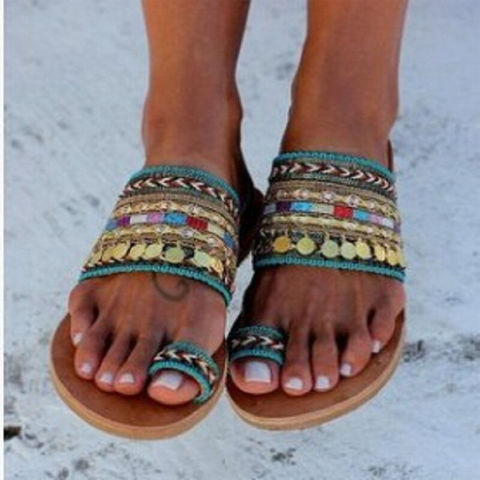 HSMQHJWE Women Flip Flops Size 13 Women Flip Flops Size 11 Comfort Leather  Beach Ethnic Sandals Bohemian Style Slipper Shoes Flat Sandals Female