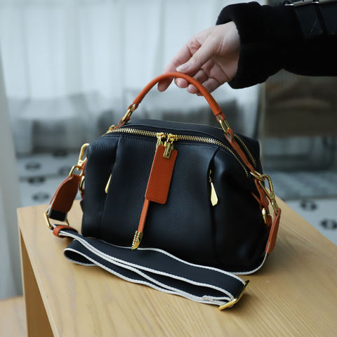 Genuine Leather Women's Boston Bag Crossbody Shoulder Bag Satchel Tote  Handbags
