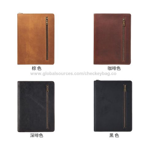 Carpeta con cremallera con soporte para iPad y bloc de notas, organizador  iPad Padfolio con carpeta de 3 anillos para iPad Pro 12.9