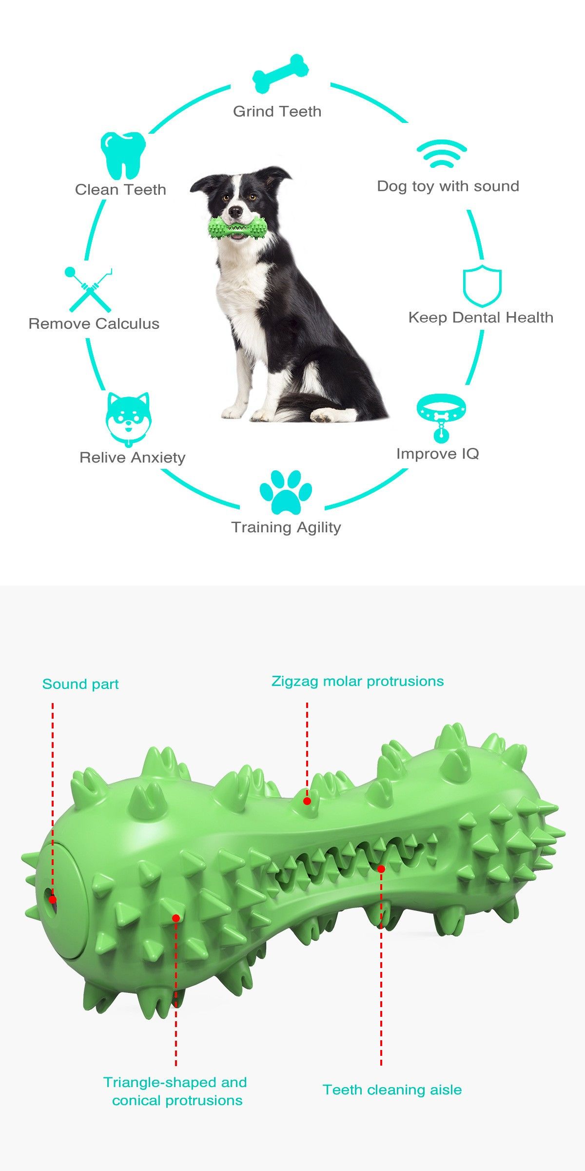 Squeaky Dog Toys Cleaning Teeth Chew Toys Large Dogs Biteresisting Pet