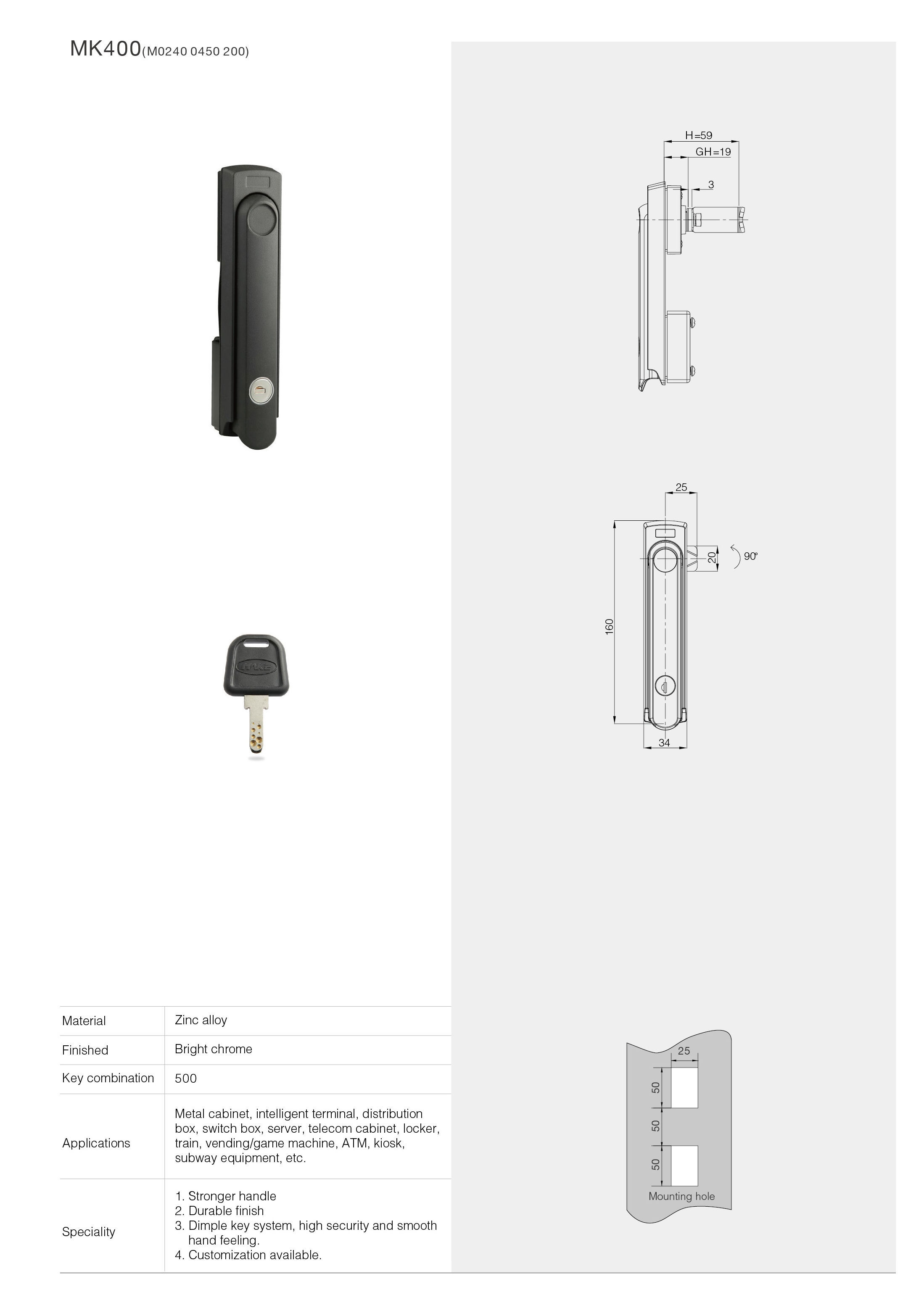 Buy Wholesale China Mk400 High Quality Panel Board Lock For