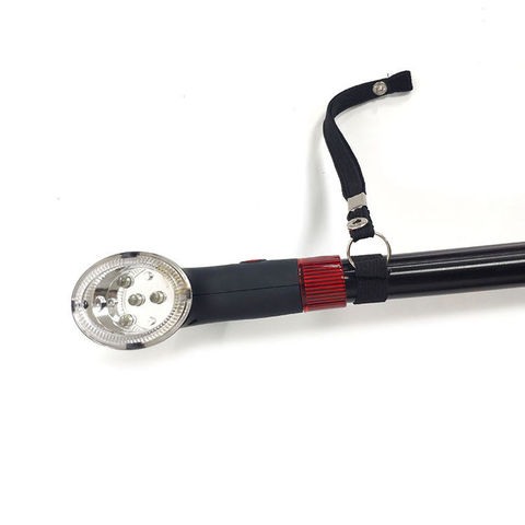 Plegable médico ajustable de acero inoxidable luz led plegable bastones para caminar