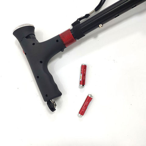 Plegable médico ajustable de acero inoxidable luz led plegable bastones para caminar