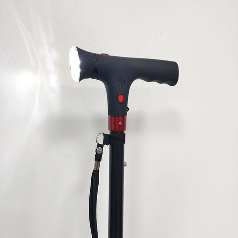Plegable médico ajustable de acero inoxidable luz led plegable bastones para caminar