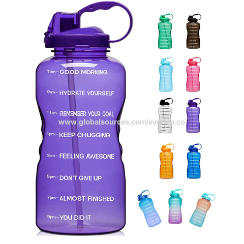 Large 1 Gallon Water Bottle with Time Marker BPA Free Leakproof Water Jug  for Fitness and Outdoor Sports - China Pet Bottle and Water Bottle price