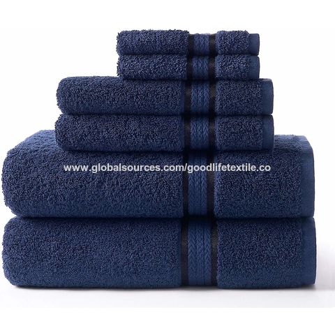 Juego 3 toallas de baño azul EXCLUSIVE algodón 100% - Castma