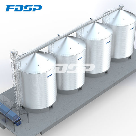 4-3000t fondo de tolva de acero galvanizado de cemento silos agrícolas usados
