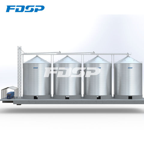 4-3000t fondo de tolva de acero galvanizado de cemento silos agrícolas usados