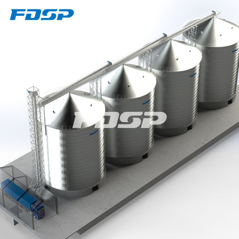 4-3000t fondo de tolva de acero galvanizado de cemento silos agrícolas usados