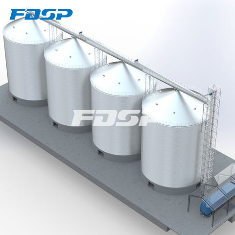 4-3000t fondo de tolva de acero galvanizado de cemento silos agrícolas usados