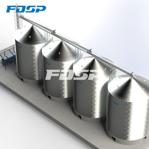 4-3000t fondo de tolva de acero galvanizado de cemento silos agrícolas usados