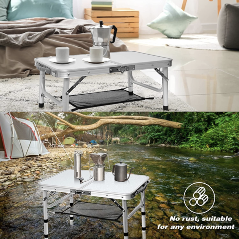 Mesa y sillas de camping portátil, mesa plegable ligera de picnic con mesa  de aluminio y bolsa de transporte, mesa de comedor y cocina al aire libre