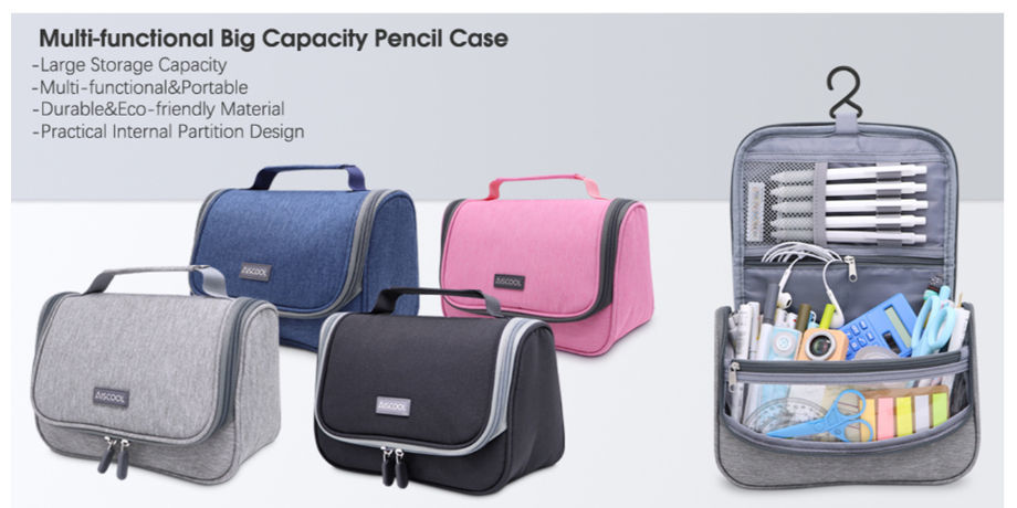  AISCOOL Big Capacity Pencil Case Pen Pouch Holder Bag