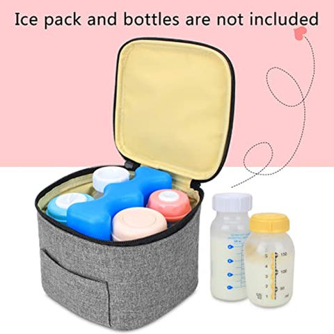 Breastmilk Cooler Bag, Double Layer, Fits 6 Bottles, Up to 9 oz for  Breastfeeding Breast Pump Pump