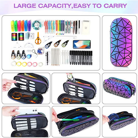 Big Capacity Pencil Pouch, Portable Large Storage Pencil Bag with Easy Grip  Handle & Zipper, Multifunction Pen Case Cute Pencil Case for Girls Boys  Kids Teen Office School Student Adults 