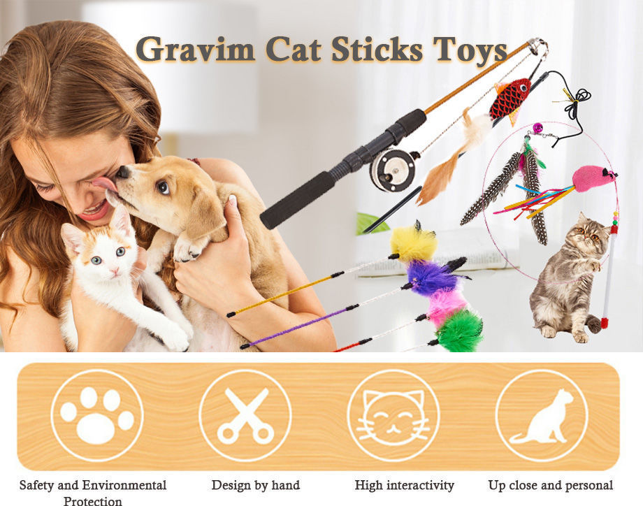 Funny Feather Little Fish Shape Cat Teaser Stick Kitten Playing Teaser Wand  Stick Pet Cat Toy - Buy China Wholesale Cat Toys $0.3