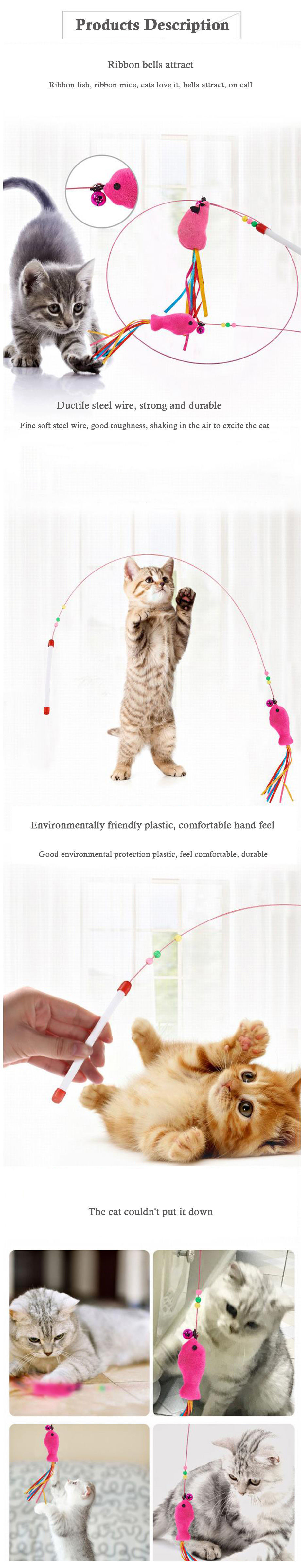 Funny Feather Little Fish Shape Cat Teaser Stick Kitten Playing Teaser Wand  Stick Pet Cat Toy - Buy China Wholesale Cat Toys $0.3
