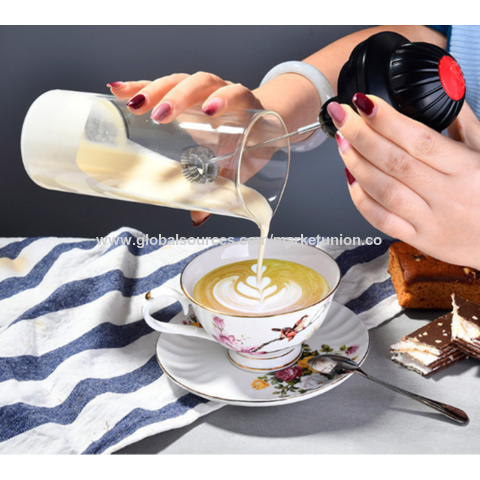 Buy Wholesale China Glass Electric Milk Frother Cup & Milk Bubbler