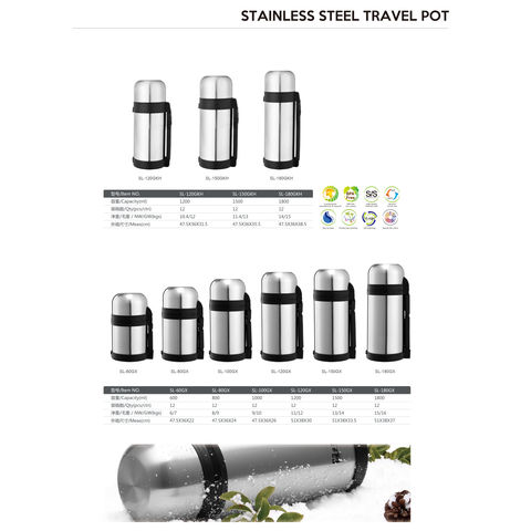 800/1000ml Large Capacity Portable Double Stainless Steel 316