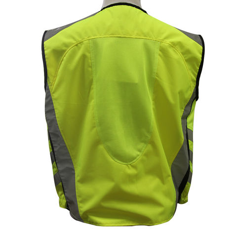 Chaleco de seguridad reflectante sin mangas para motocicleta, Verde