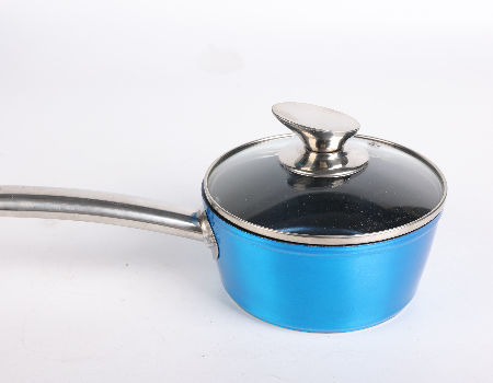 Buy Wholesale China Blue Small Nonstick Saucepan With Lid, With Metal  Handle With Ceramic Coating / Milk Pot & Saucepan at USD 4.8