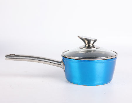 Buy Wholesale China Blue Small Nonstick Saucepan With Lid, With Metal  Handle With Ceramic Coating / Milk Pot & Saucepan at USD 4.8