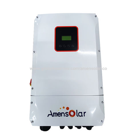 Inversor solar híbrido de 5000 W 48 V CC a 120 V/240 V CA Salida de fase  dividida, controlador de carga solar MPPT incorporado de 100 A, inversor de