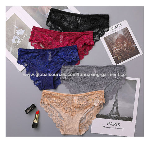 OEM ODM 40s 95%Cotton 5%Spandex Ladies Brief Boxer Comfortable Breathable  Panties Lace Lingerie Sexy Underwear Women Underwear - China Women'  Underwear and Sexy Panties price