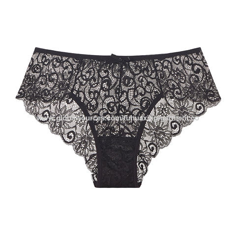 Factory Direct High Quality China Wholesale High Quality Full Lace Panties  Transparent See Through Mature Women Ladies Plus Size Underwear $0.9 from  Shenzhen Fuhuaxing Garment Co.,ltd