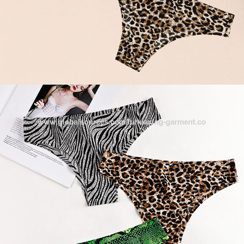 Breathable Pure Cotton Sexy Leopard Print Thong Women's Underwear - China Women's  Underwear and Panties price
